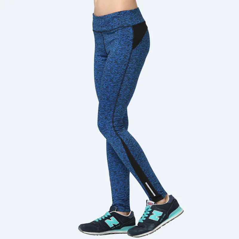 

Women Stitching Color Fitness Quick Drying Exercise Leggings Reflective Ankle Length Energy Pants Trousers Ropa Mujer