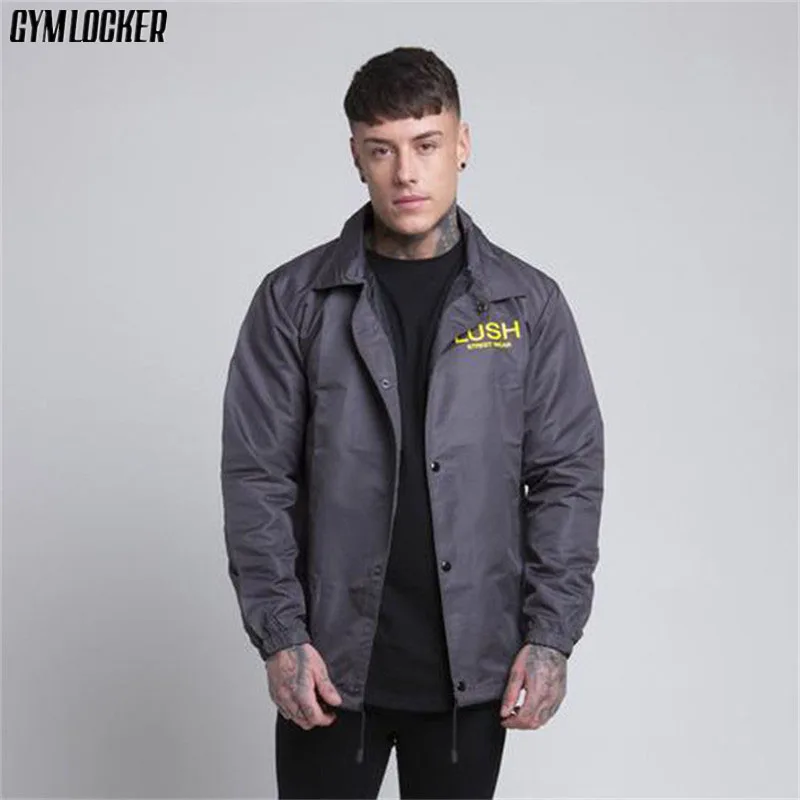 Новинка Осень 2018 модная быстросохнущая Мужская ветрозащитная куртка GYMLOCKER без