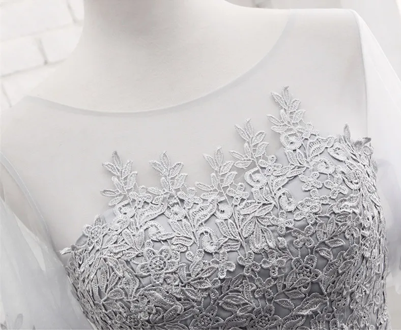 Женское праздничное платье Элегантное длинное серое для подружки невесты