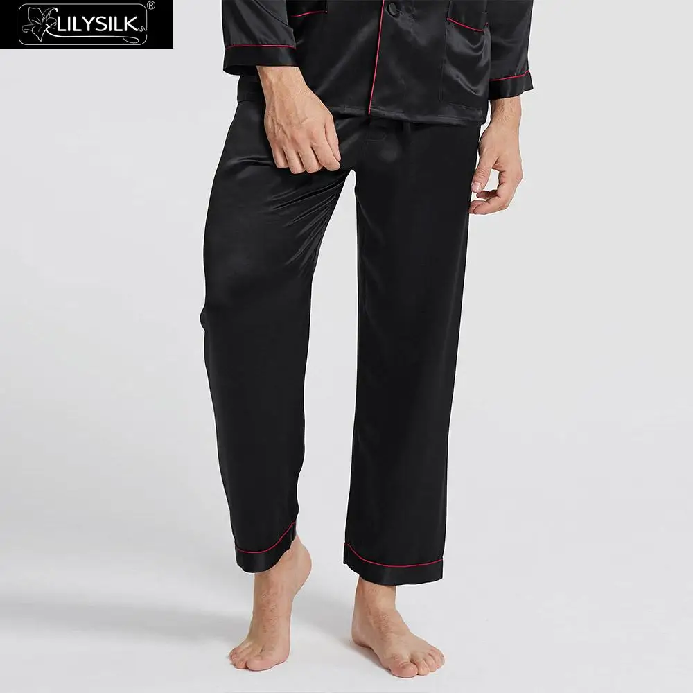 LilySilk пижамный комплект мужские пижамы одежда для сна длинные чистый 100 шелк 22 momme