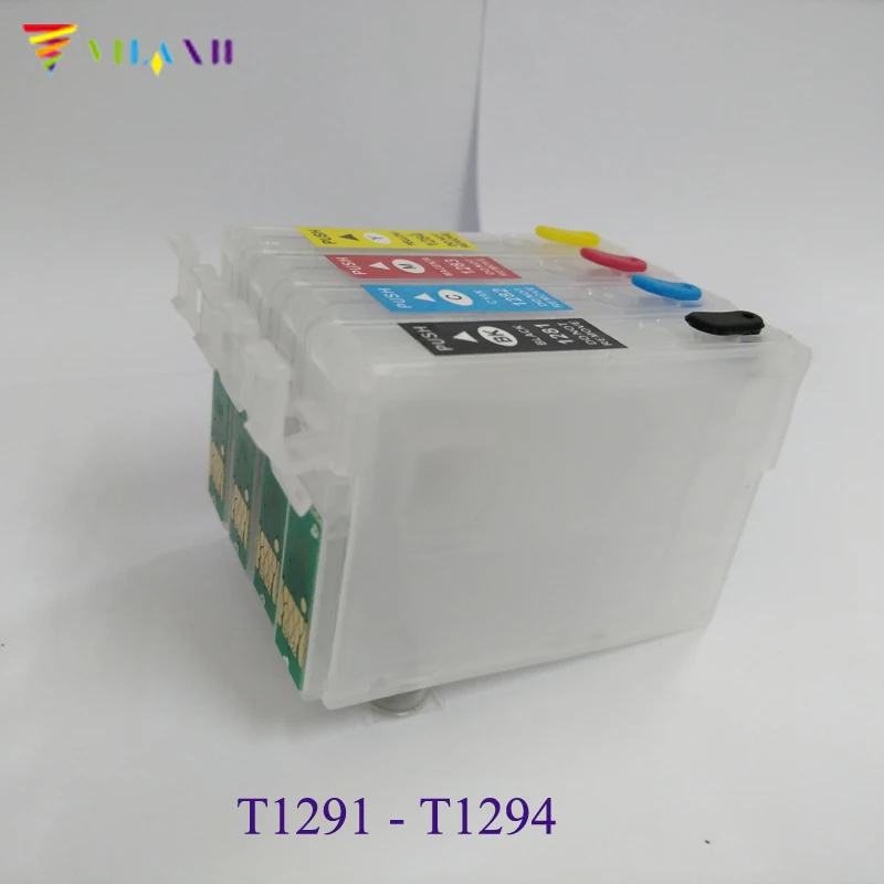 Многоразовый чернильный картридж Vilaxh T1291 4 шт. для Epson Stylus SX430W SX235W SX230 SX420W SX425W SX435W