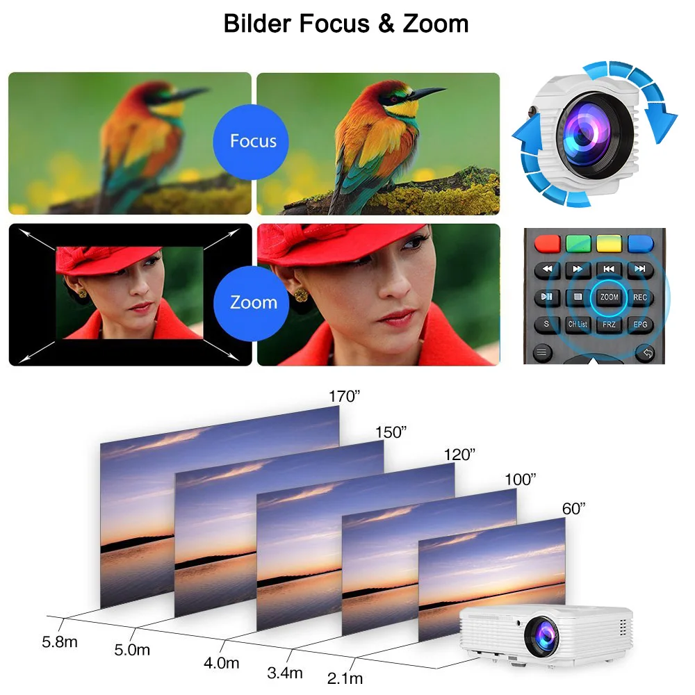 A7AB CAIWEI LCD Android WiFi проектор домашний кинотеатр LED Proyector HD видео фильмы игра
