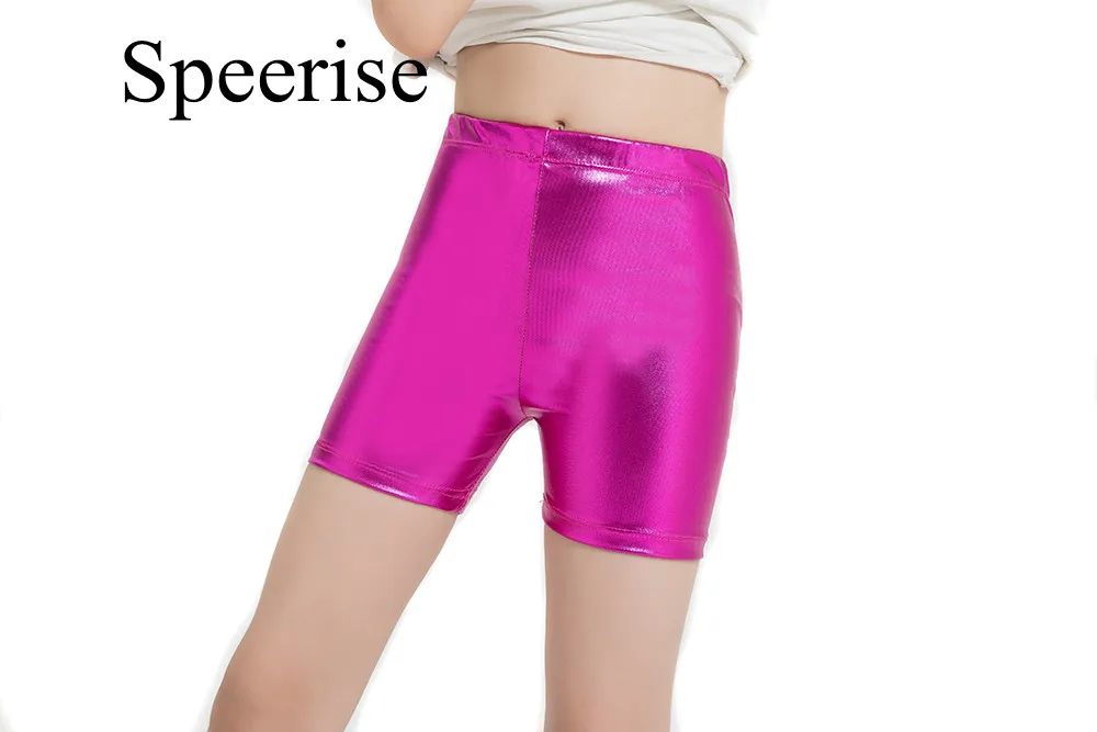 Speerise Girl Ballet Shorts Jazz Gymnastic Hot Boy Dance for Stage wear Shiny Metallic Exercising |