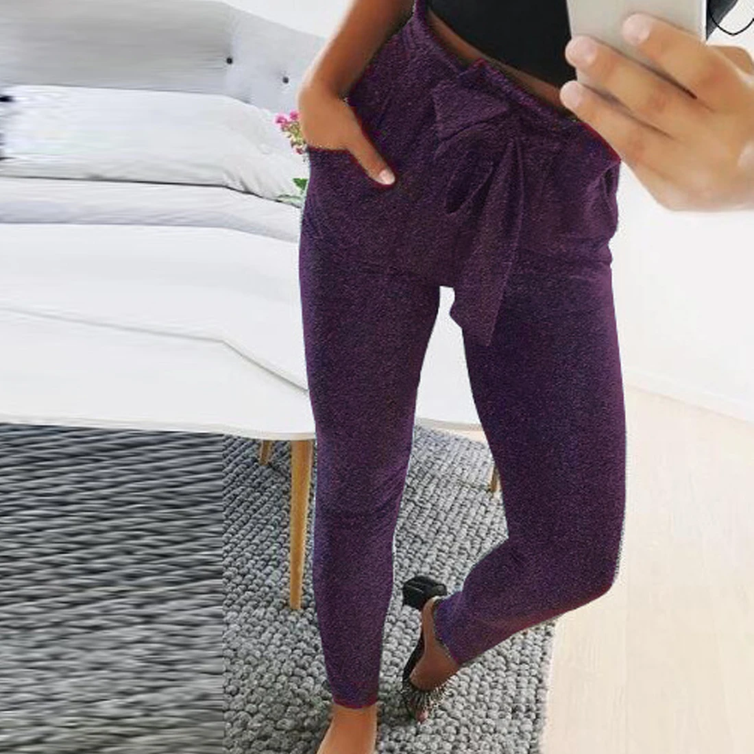 Новинка 2017 года модные женские туфли Брюки для девочек Высокая талия карандаш