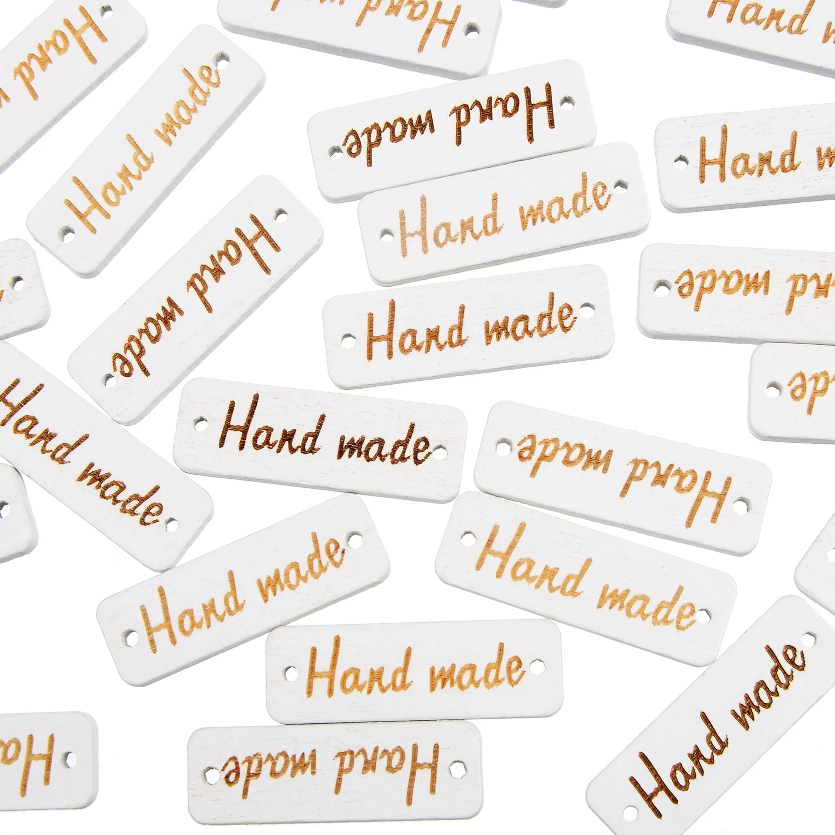 100 шт Швейные декоративные аксессуары &quotручная работа&quot Бирка Марка деревянная
