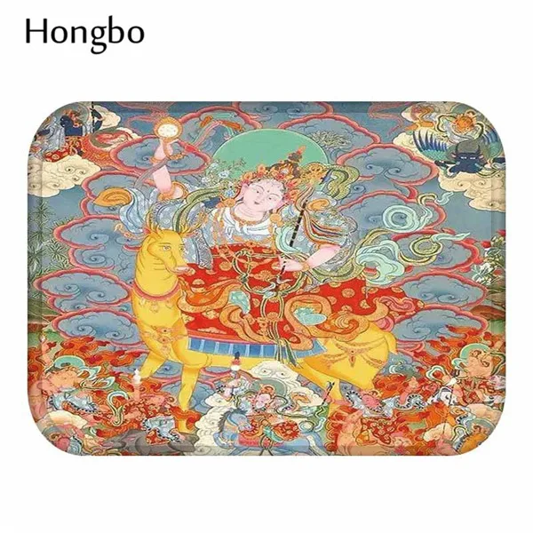 16 Hongbo Будда статуя Коврик для двери узор Декоративный Коврик Нескользящие двери впитывающие коврики коврик для ванной комнаты - Цвет: 16
