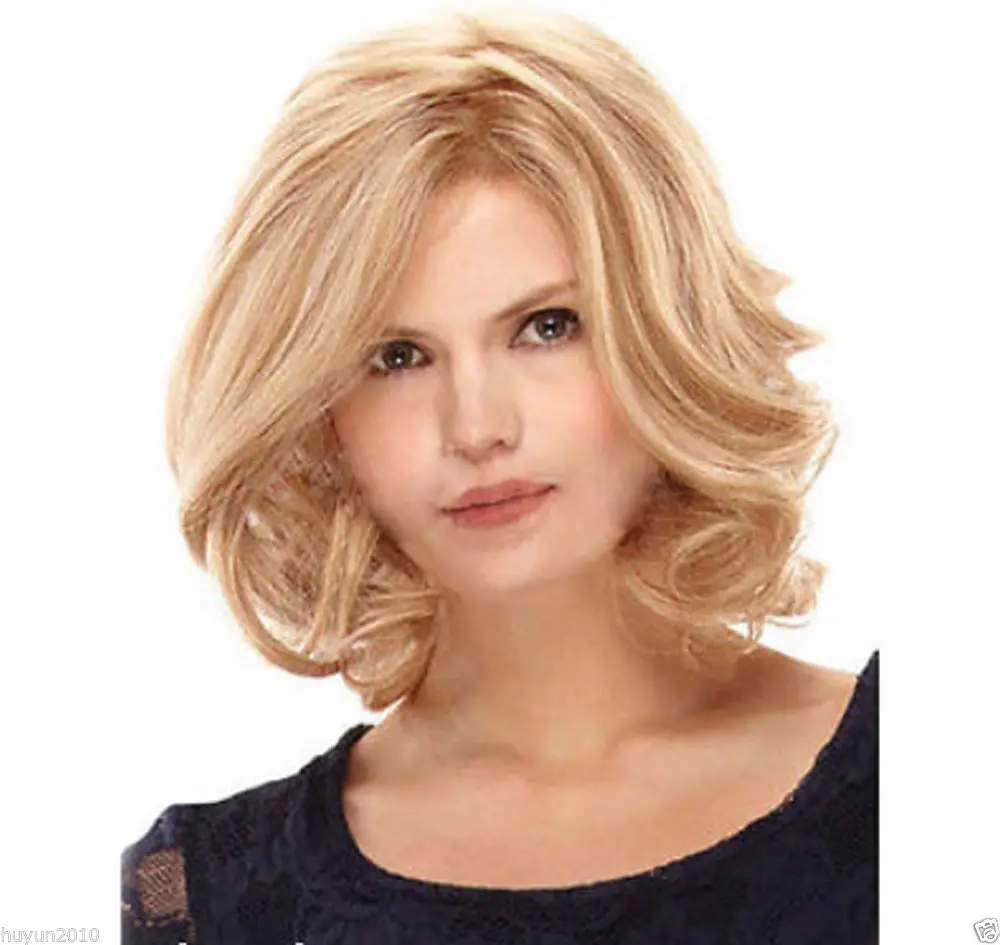 New Fashion Sexy Women's Wigs Short Blonde Wavy Natural Hair Wig heat resistant synthetic fibers wigs Free Shipping |