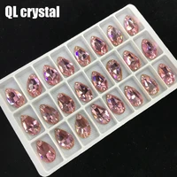 11x18mm k9 teradrop sew on flatback rhinestones sewing glass crystal sew on stone for wedding decoration diy clothes bags shoes