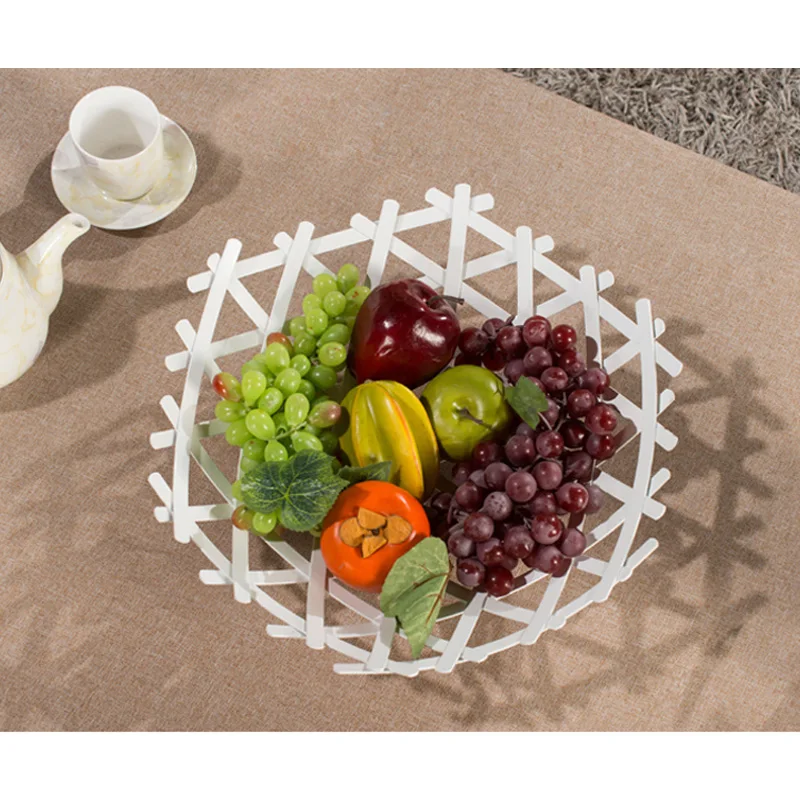 Nordic Iron Fruit Storage Basket Large Nest Type Holder Creative Fashion Living Room Minimalist Decor | Дом и сад