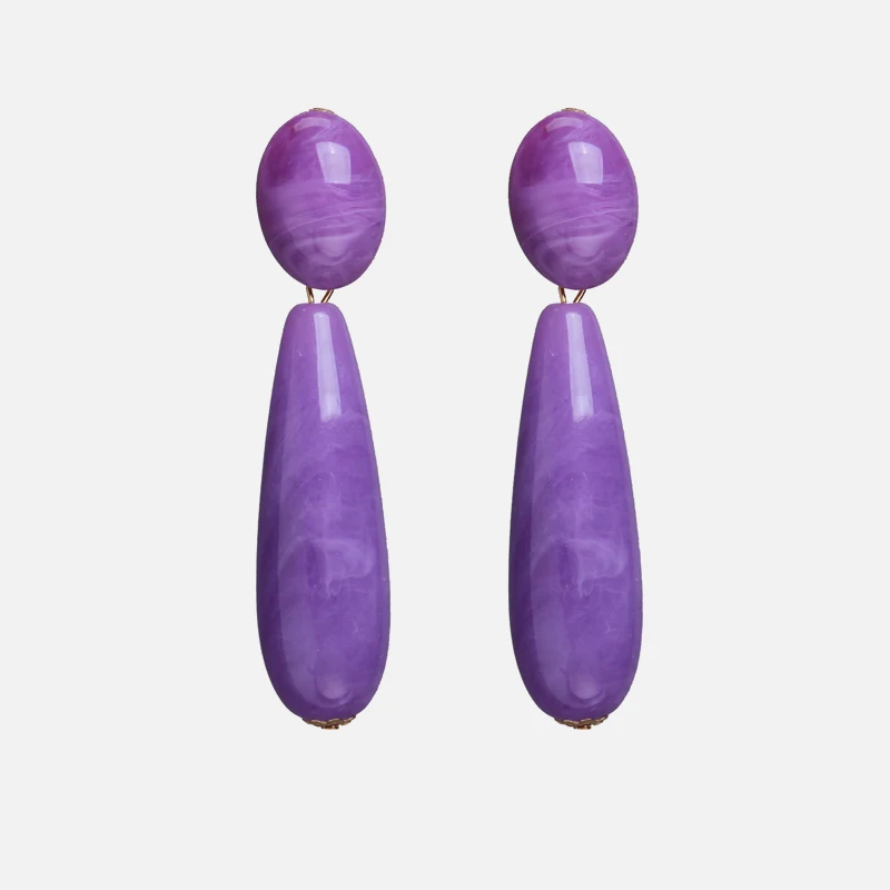 Z Мода Качество 32 фиолетовый камень длинный букле d'oreille femme 2019 серьги для женщин