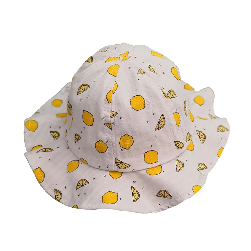 Милая шляпа с фруктовым принтом для маленьких девочек хлопковая шляпа-ведро