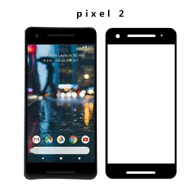 Полное покрытие закаленное стекло для Google Pixel 2 защита экрана размера XL защитная