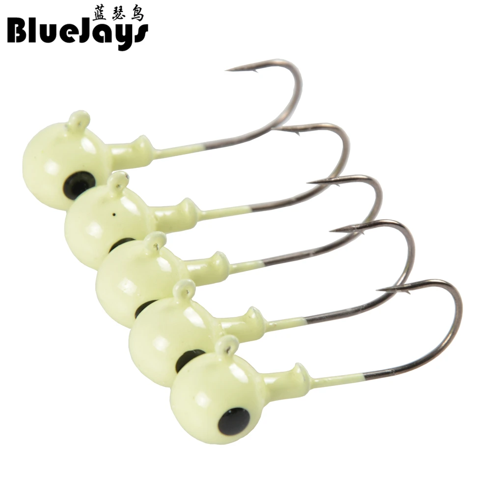 5 шт./лот Jig Head head 1 7 5g/2.5g/3.5g/5g/7g/10g светящийся мягкий крюки красный водоемов крюк