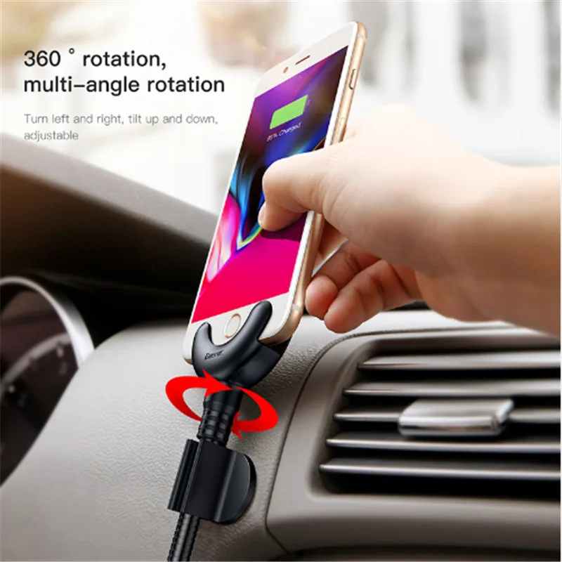 Автомобильный держатель Baseus для iPhone X 8 7 6 5 S 360 gadi GPS Del Telefono Mobile Basamento Supporto Dell'automobile