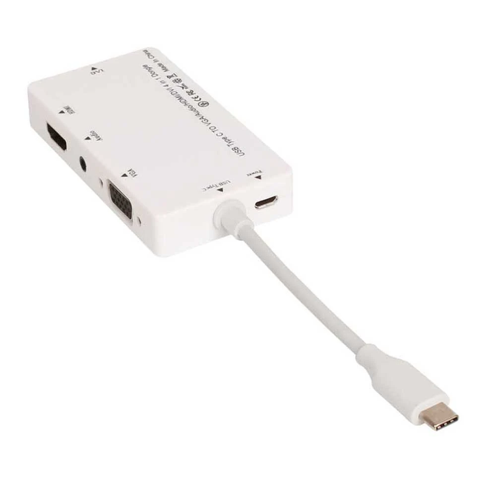10 шт./лот 4 в 1 1080P USB 3 Тип C к VGA HDMI DVI кабель адаптер для нового MacBook с аудио выходом|hdmi