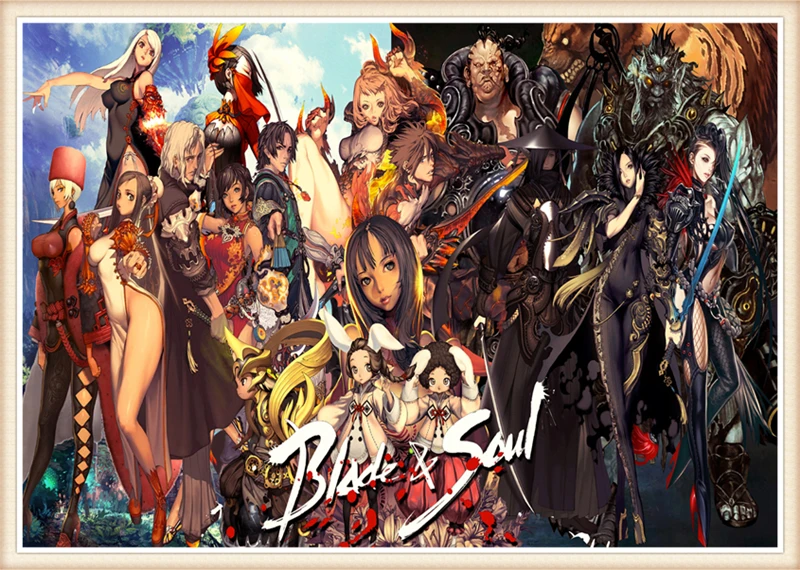 Игровые плакаты Blade & Soul высококачественные настенные наклейки принты из белой