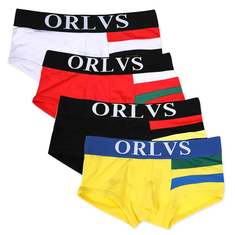 ORLVS 4 шт. трусы боксеры мужской бренд нижнее белье Для мужчин s Боксер самакуэка