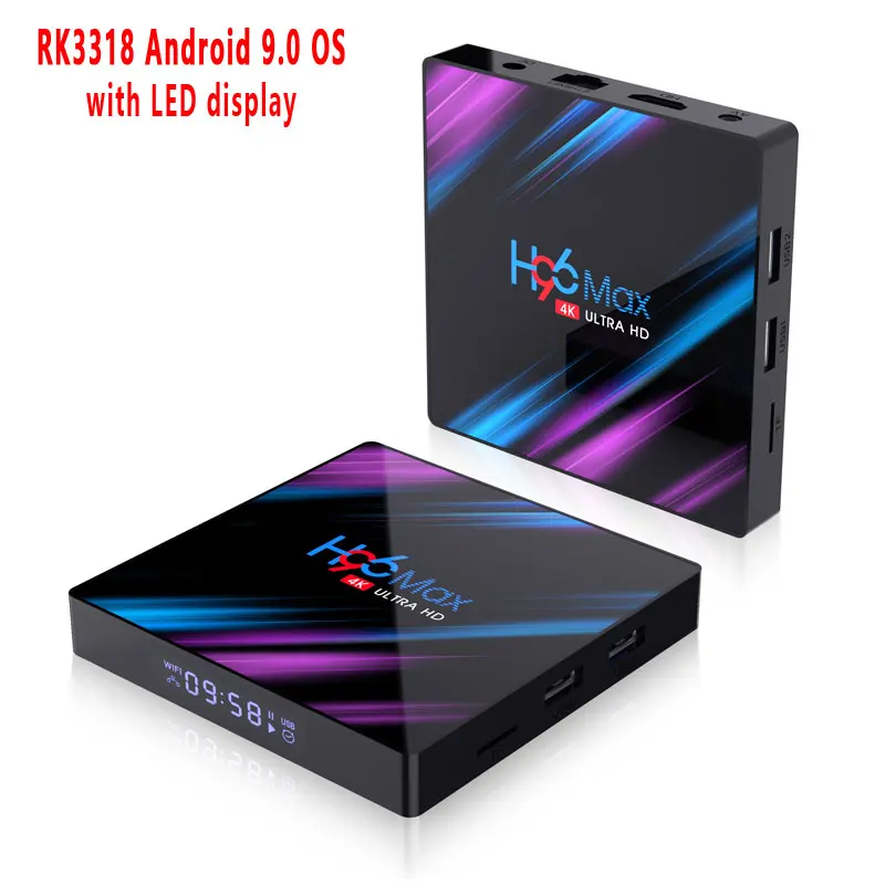 H96 MAX Android 9 0 Смарт ТВ коробка 4 Гб 64 2 4G/5G WiFi Rockchip RK3318 четырехъядерный телеприставка