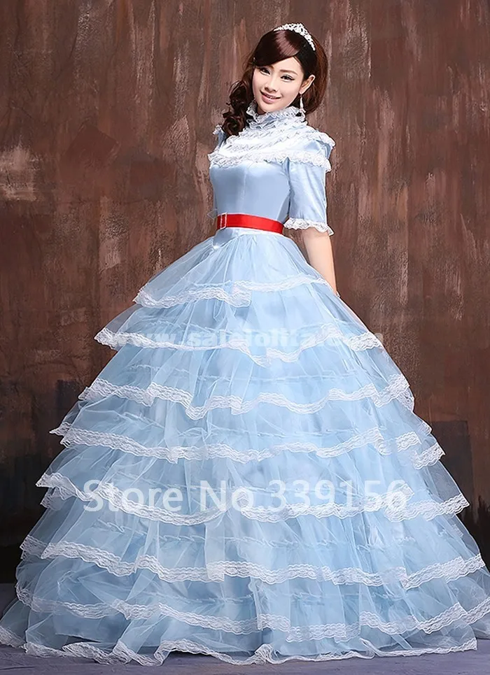 Синие кружевные платья в пол принцессы для выпускного вечера|lolita dress|dress dress dresslace |