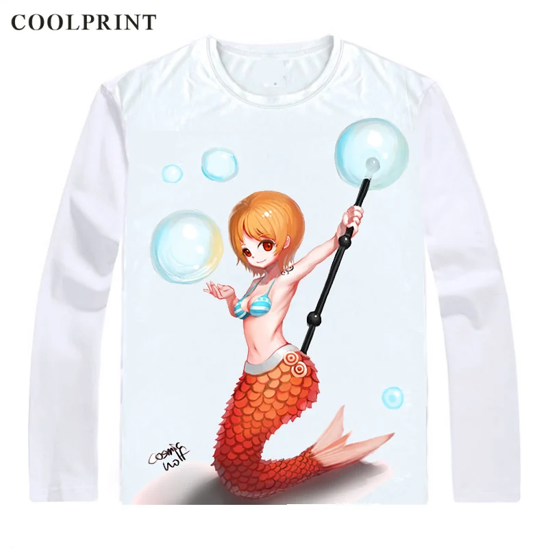 Фото Цельная футболка COOLPRINT с длинным рукавом, рубашки с Аниме Манга, Wan, Pisu, соломенная шляпа, пираты, нами, кот, грабитель, Dorobo, Neko, косплей-рубашка №4