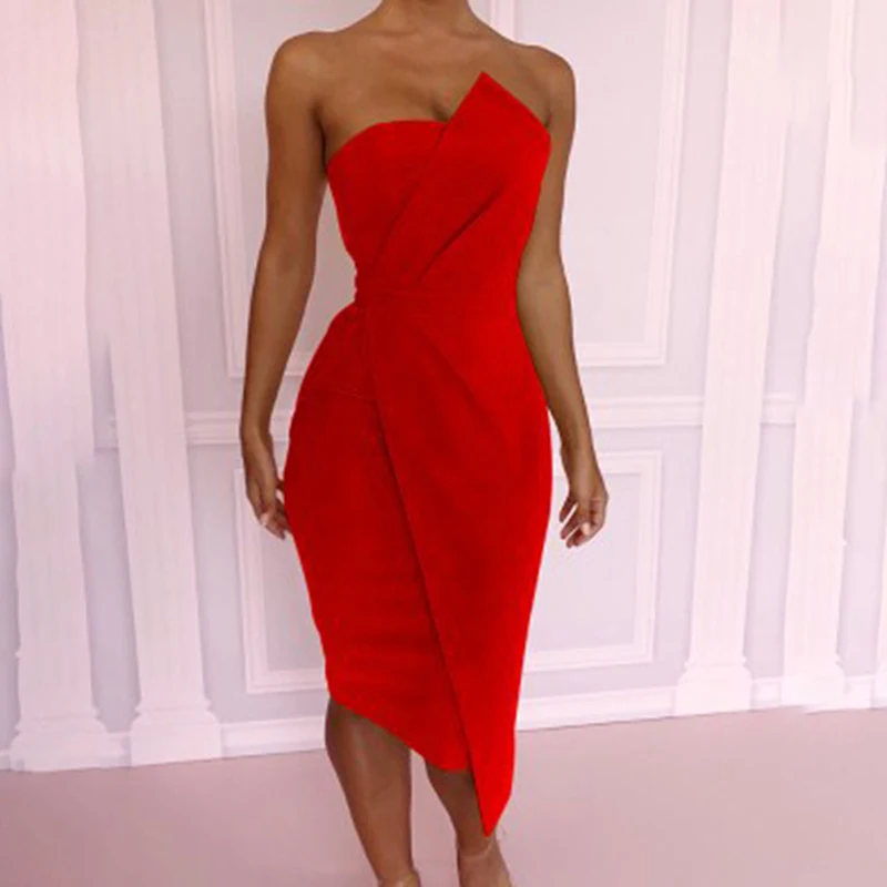 Новые модные женские туфли вечерние платье Элегантная сексуальная длина до