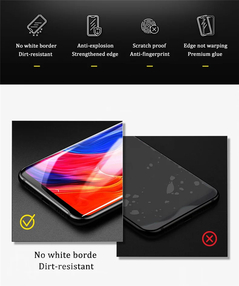 Закаленное стекло 5D(3D 4D Upgrade) с закругленными краями для Xiao mi 8 mi 8 SE Pro Lite, защитная пленка 9 H, чехол для mi x 2 3