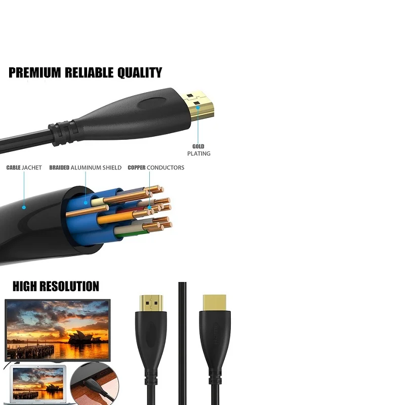 200 шт./лот HDMI-совместимый кабель 1 м 5 2 3 10 фута футов 4 в 1080p 3d Для HDTV с Ethernet по низкой