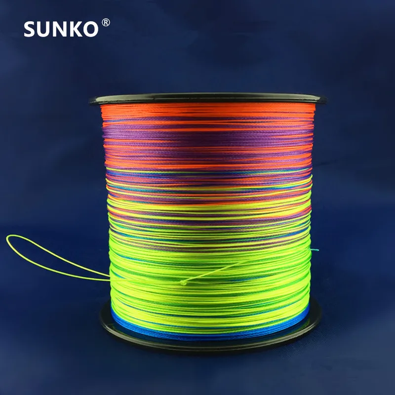 Плетеная рыболовная леска SUNKO 8 нитей 300 м из японского полиэтилена цветная 18 30 40 50
