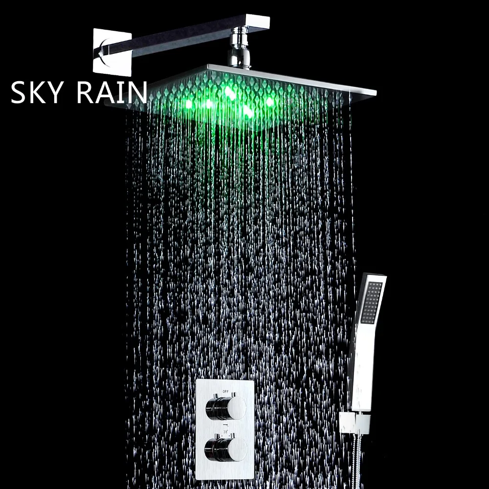Душевая лейка SKY RAIN с термостатом светодиодный кран для душа 2 способа работы
