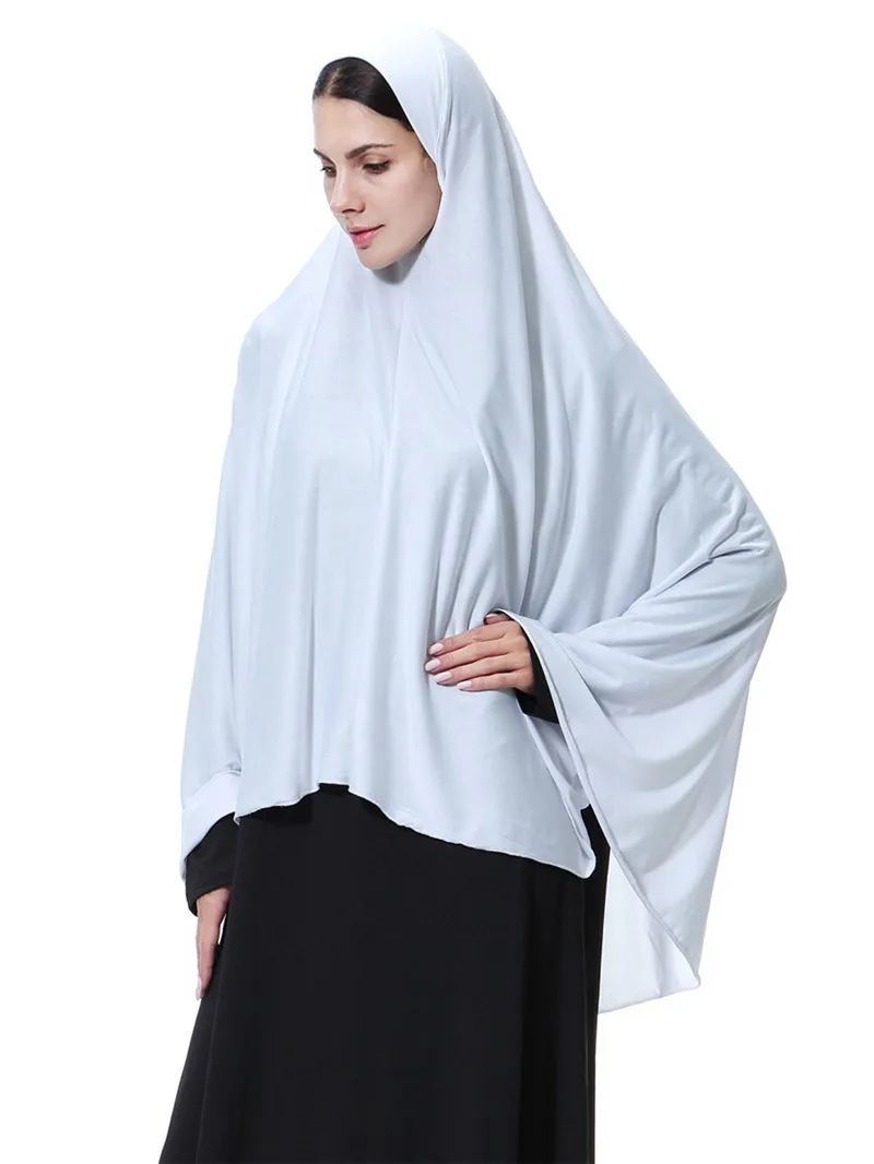 

Women's Prayer clothing Black Arabian Women long muslim hijab hat islamic products Headscarf Abaya muslim head scarf