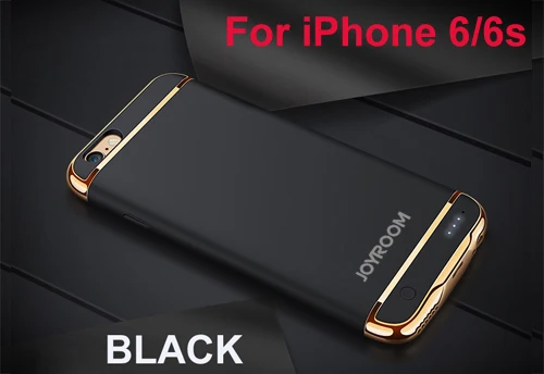 for i6 black Перезаряжаемый чехол для внешнего резервного аккумулятора для iPhone 6, 6s, 7 Plus, внешний аккумулятор для iPhone 6, 6s, 7, чехол для зарядного устройства телефона - Цвет: for i6 black