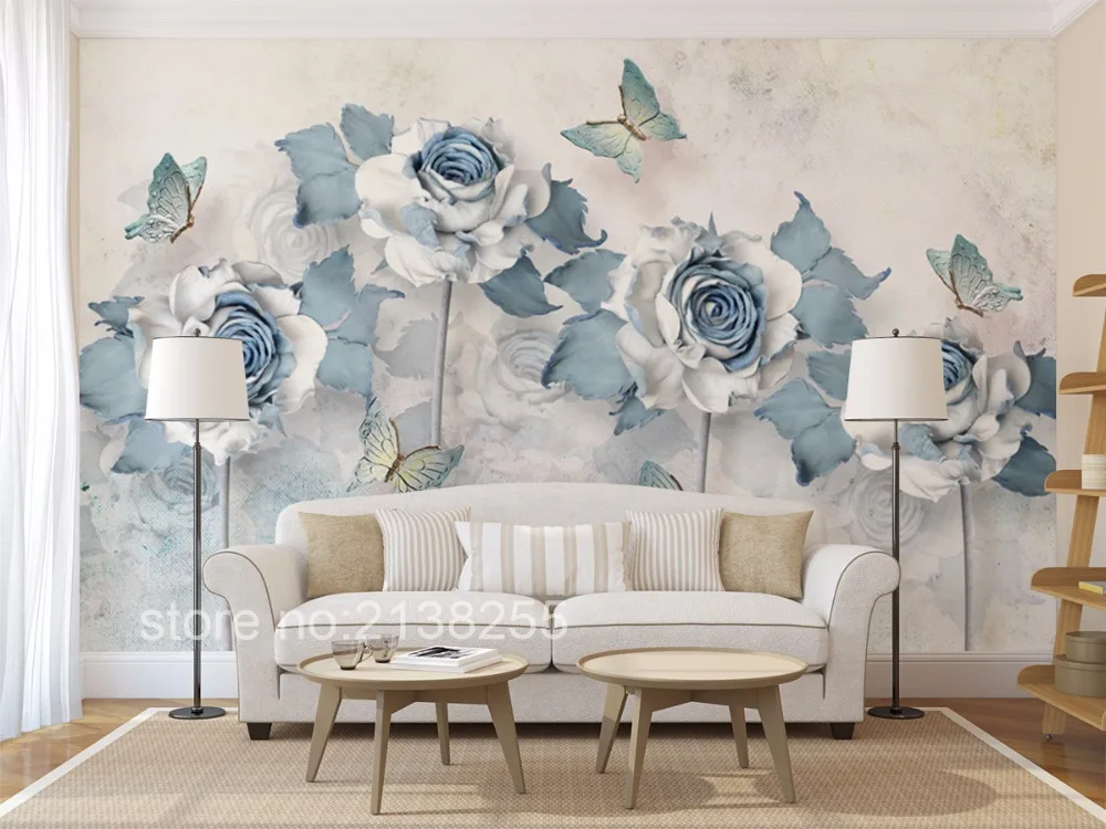 Пользовательские 3d настенные фрески обои Лотос гостиная кровать домашний Декор