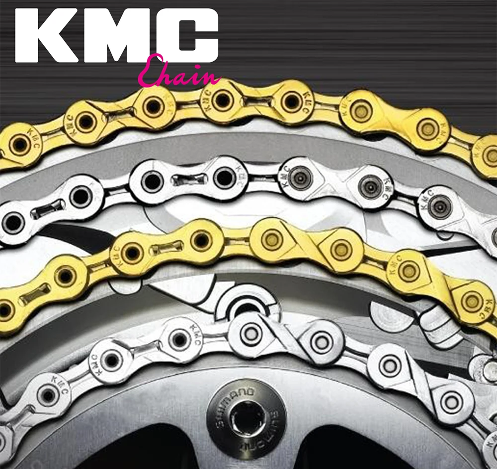 KMC цепь x11 x11L x11sl X11ept x11el x11.93 Золото Серебро для MTB/дорожный велосипед fo Shimano/SRAM 11 скорость 116л/цепь велосипед Полный полый