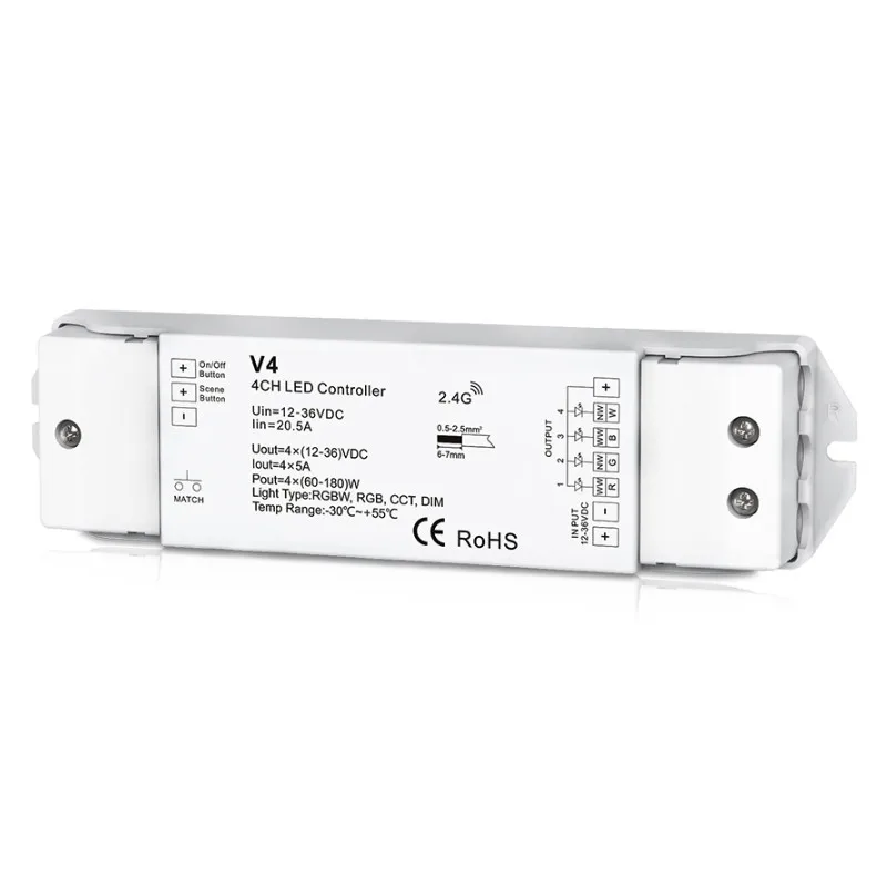 Новое настенное крепление 120V 240V сенсорный Панель Led RGBW Управление 4 зоны РФ