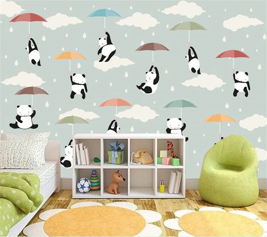 Wellyu papel де parede para quarto пользовательские обои мультфильм панда фон стены 3d для