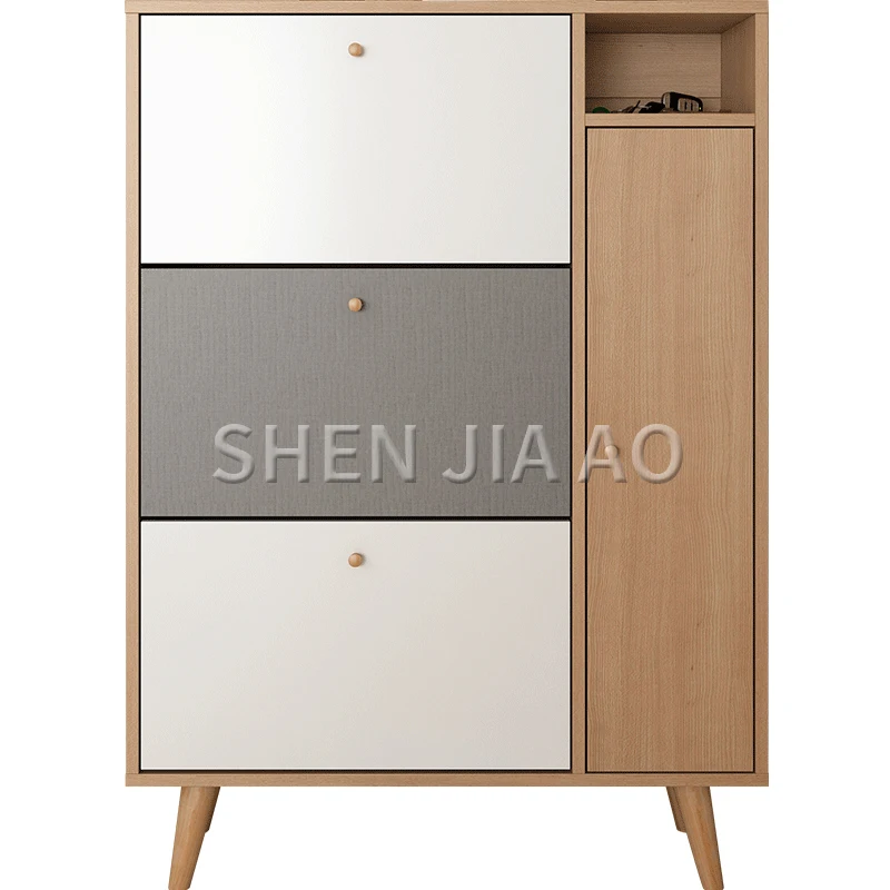 

Modern Minimalist Style Shoe Cabinet Multifunctional Storage Nordic Hall Cabinet Ultra-thin Tipping Shoe Porch Cabinet 1PC