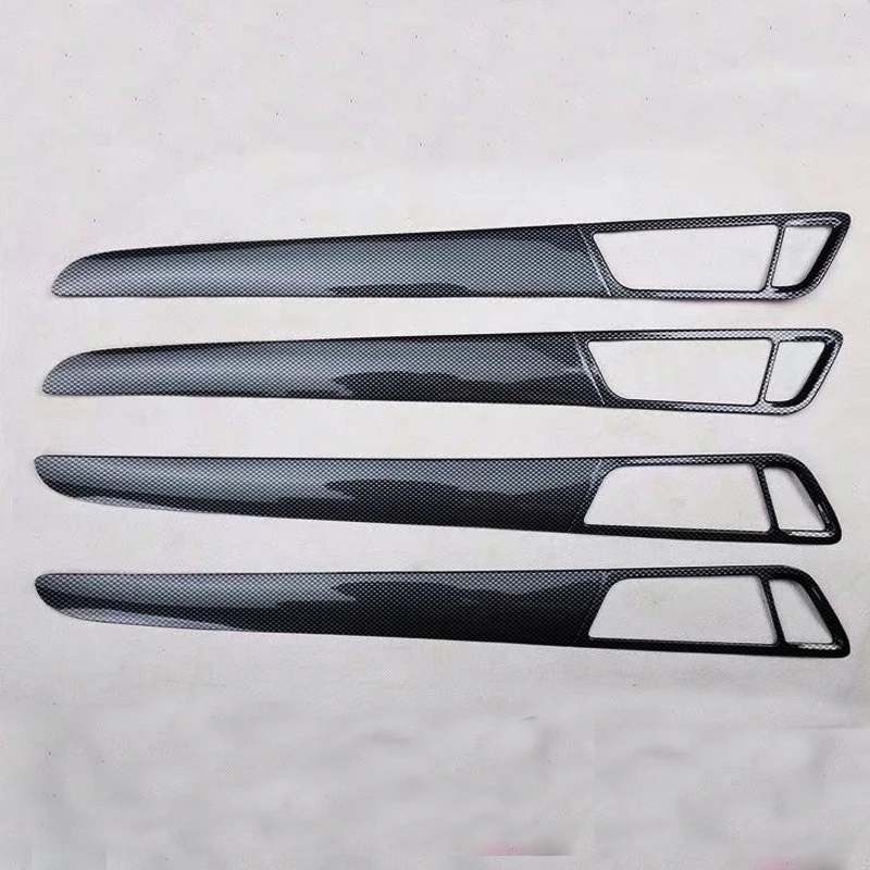 Inner Handle 4pcs TOMEFON ABS пластик углеродное волокно Передняя передача Шиф Панель рамка 4 дверная ручка отделка внутренние части для Audi Q5 2013 - Название цвета: Inner Handle 4pcs
