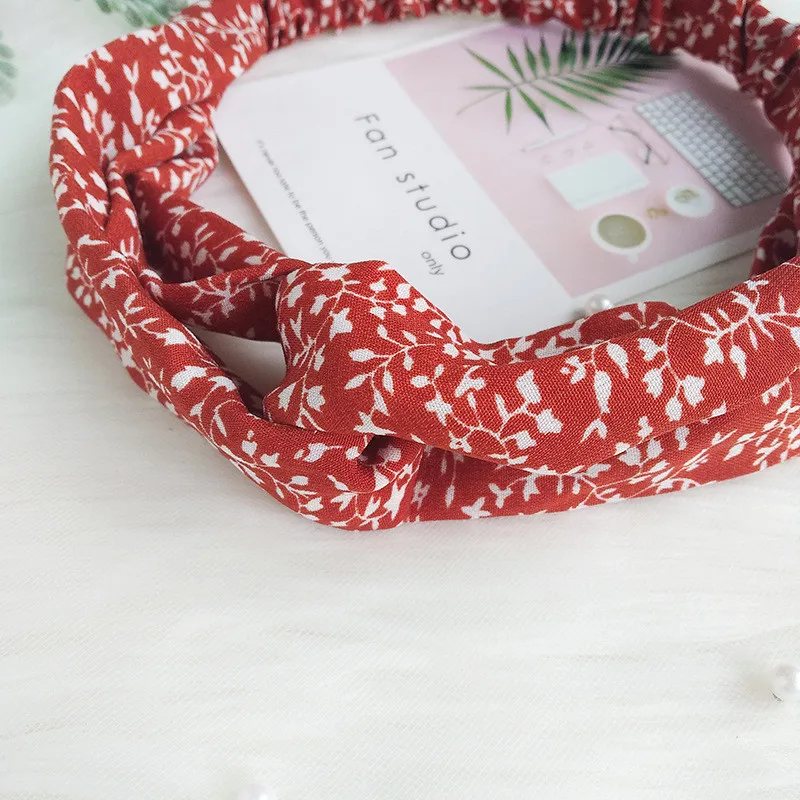 

Free shipping women korea style floral prints knot-bow headbands girl's lovely hairbands lady's cute headwrap hair accessories