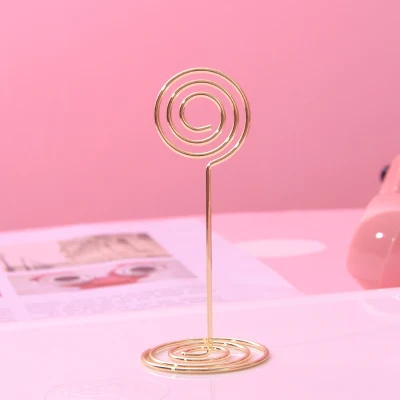 6 Настольная папка для заметок милый Единорог в форме сердца зажимы Свадебные сувениры место держатель для карт Kawaii Канцелярские подарки для офиса домашний декор - Цвет: 6