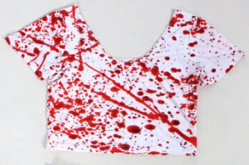 Новинка 2017 года двусторонний укороченный топ с принтом в виде брызг крови