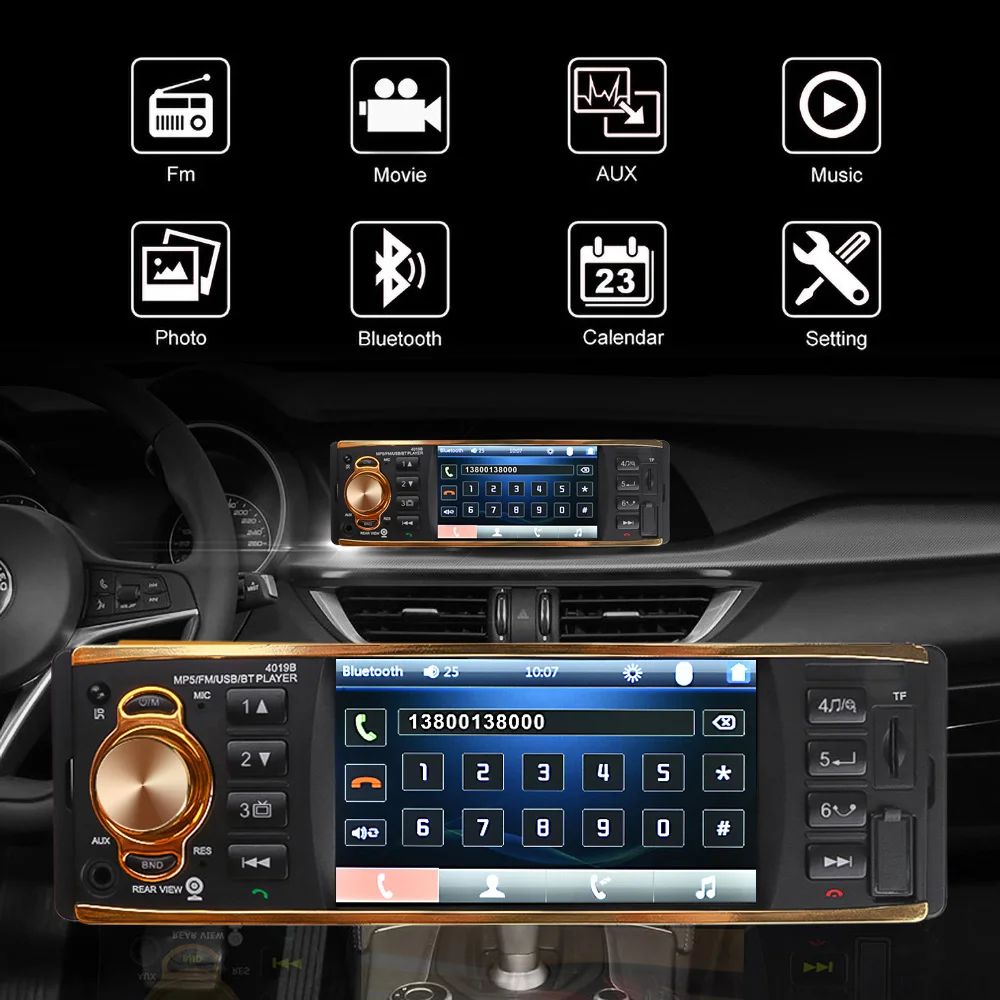Автомагнитола 1 Din 4 &quot стерео Bluetooth Авторадио MP5 HD автомобильный видео плеер MP3 USB TF