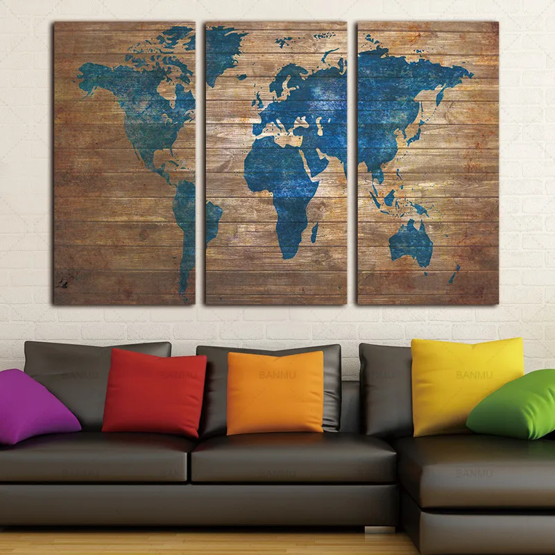 

Wall Art Picture Canvas Painting and prints map on canvas posters home decoration painting art canvas no frame