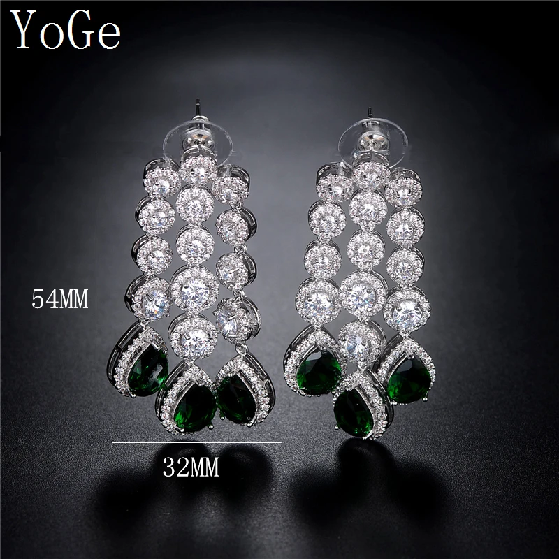 YoGe E6390G модный кубический цирконий круглые и грушевые Камни Уникальные Крупные