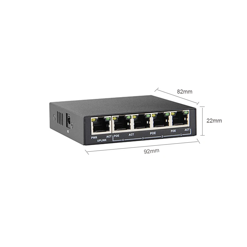 Bfmore 1 + 4 Порты и разъёмы 10/100 Мбит/с мини PoE коммутатор Мощность over Ethernet IEEE802.3af 60 Вт 48