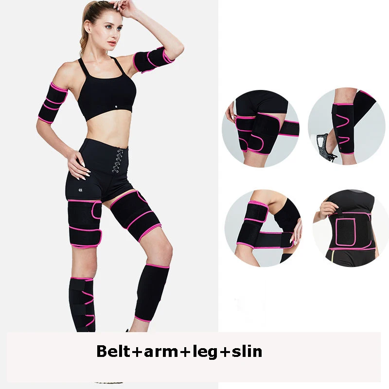 7pcs set as photo 9 шт./упак. Для женщин формочек Пот Сауна для похудения популярный комплект с юбкой для маленьких девочек, топ Body Shaper Руки Рукава Ноги Рукава бедра тренер Вес потери костюмы - Цвет: 7pcs set as photo