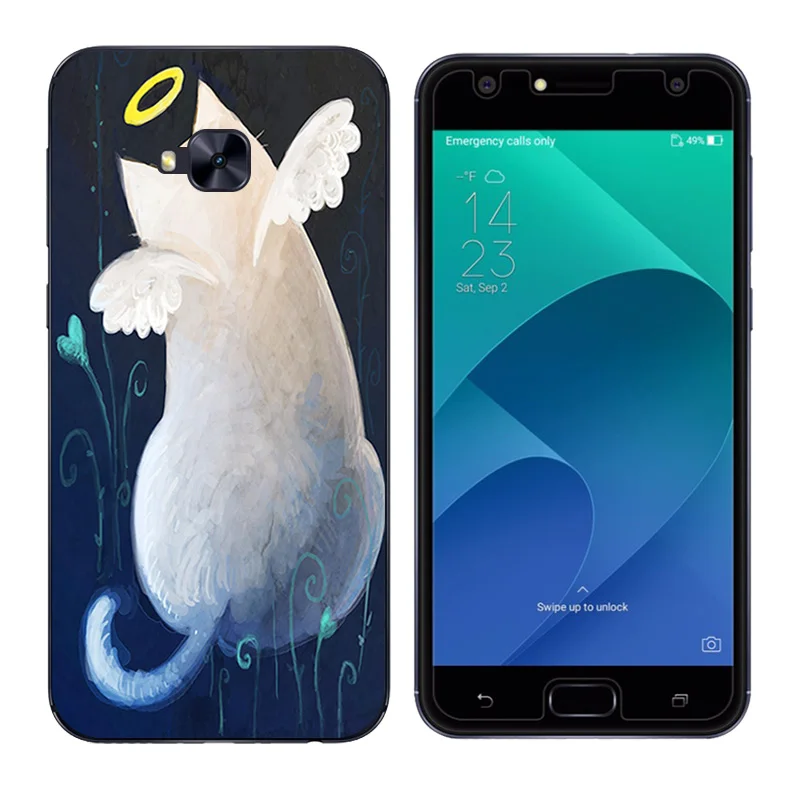 Чехол для Asus Zenfone 4 Selfie ZD553KL мягкий силиконовый чехол с ручным принтом Для 5 &quot