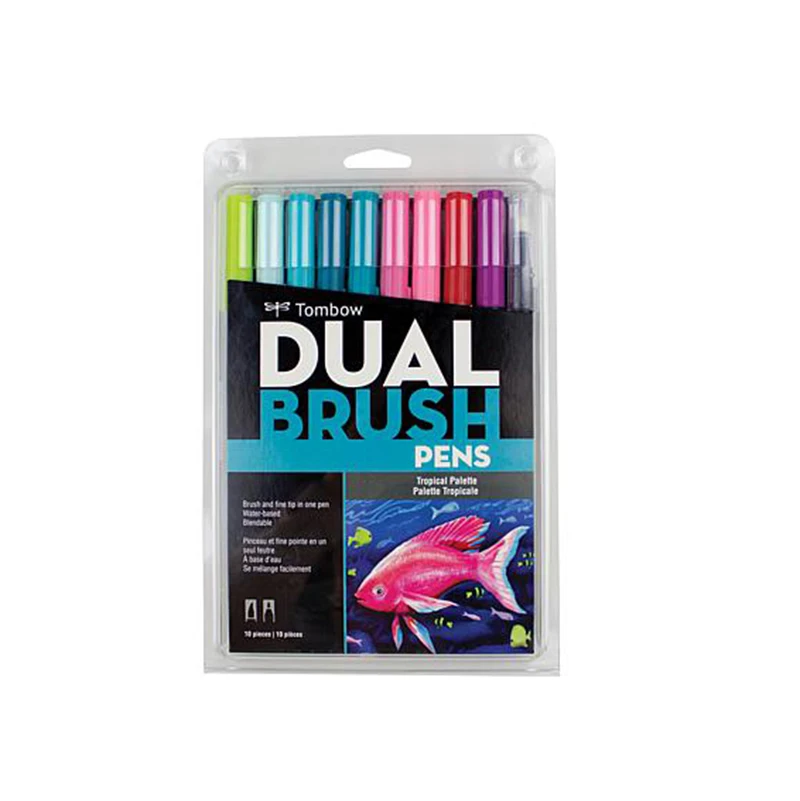 Tropical Palette Япония Tombow двойная Кисть ручка ABT 10 цветов набор цвет кожи Кисть маркер для надписи художественный дизайн Палитра для портрета художественный маркер WS-TP - Цвет: Tropical Palette