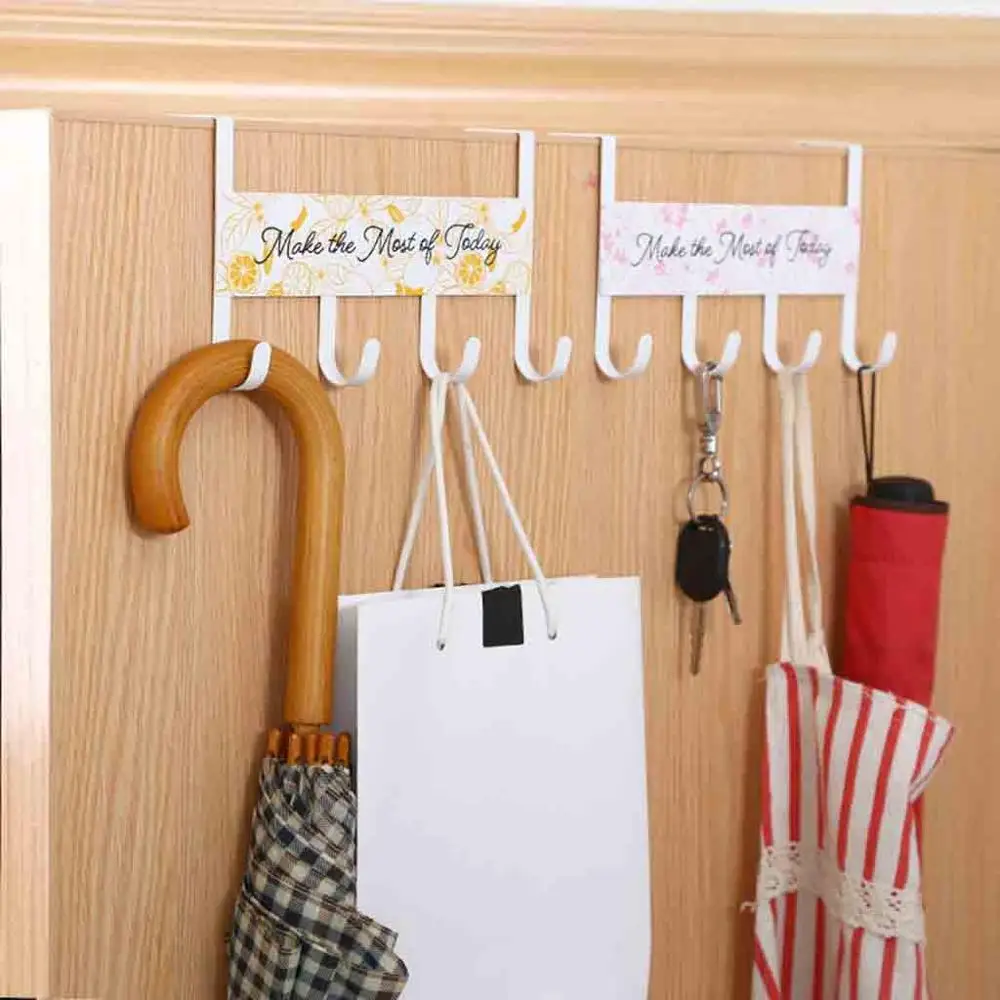 Letter Printing Over-The-Door Hook Rack Metal Waterproof Hooks Hanger Storage Holder Hanging Coat Hat Iron Removable 10Jun 3 | Дом и сад