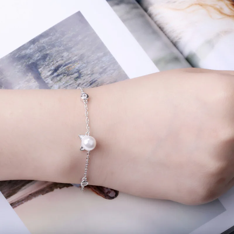 Bracelets &amp Bangles Pulseira Masculina 925 Kitten Sterling Bracelet Lady Jewelry Gift 2018 Direct Selling New Bileklik | Украшения и