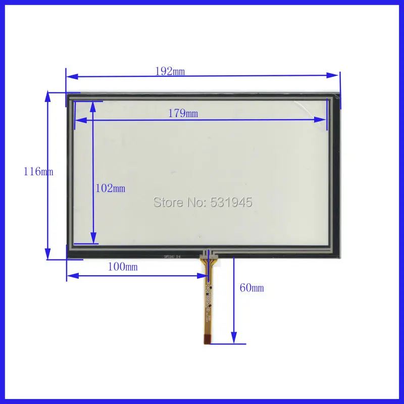 

ZhiYuSun NEW Resistive tinch touch screens 8 inch 4 lines touch screen 192* 116mm screen XWT247 GLASS